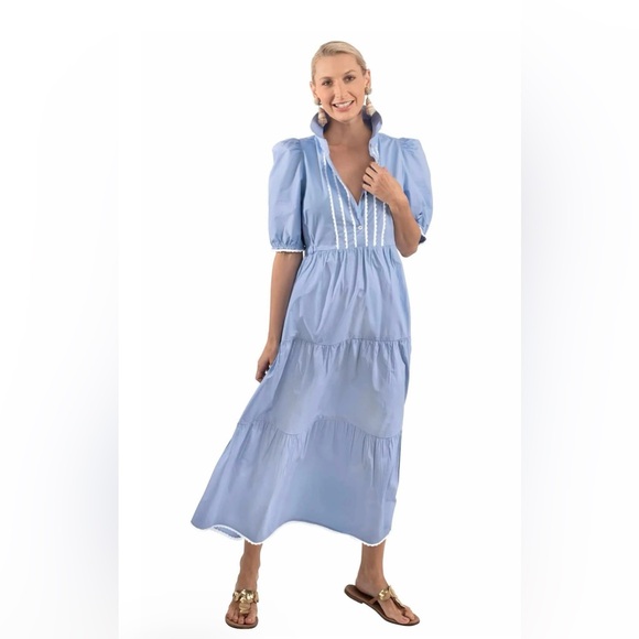 Gretchen Scott Ric Rac Roc Blue Maxi Dress - Picture 1 of 11
